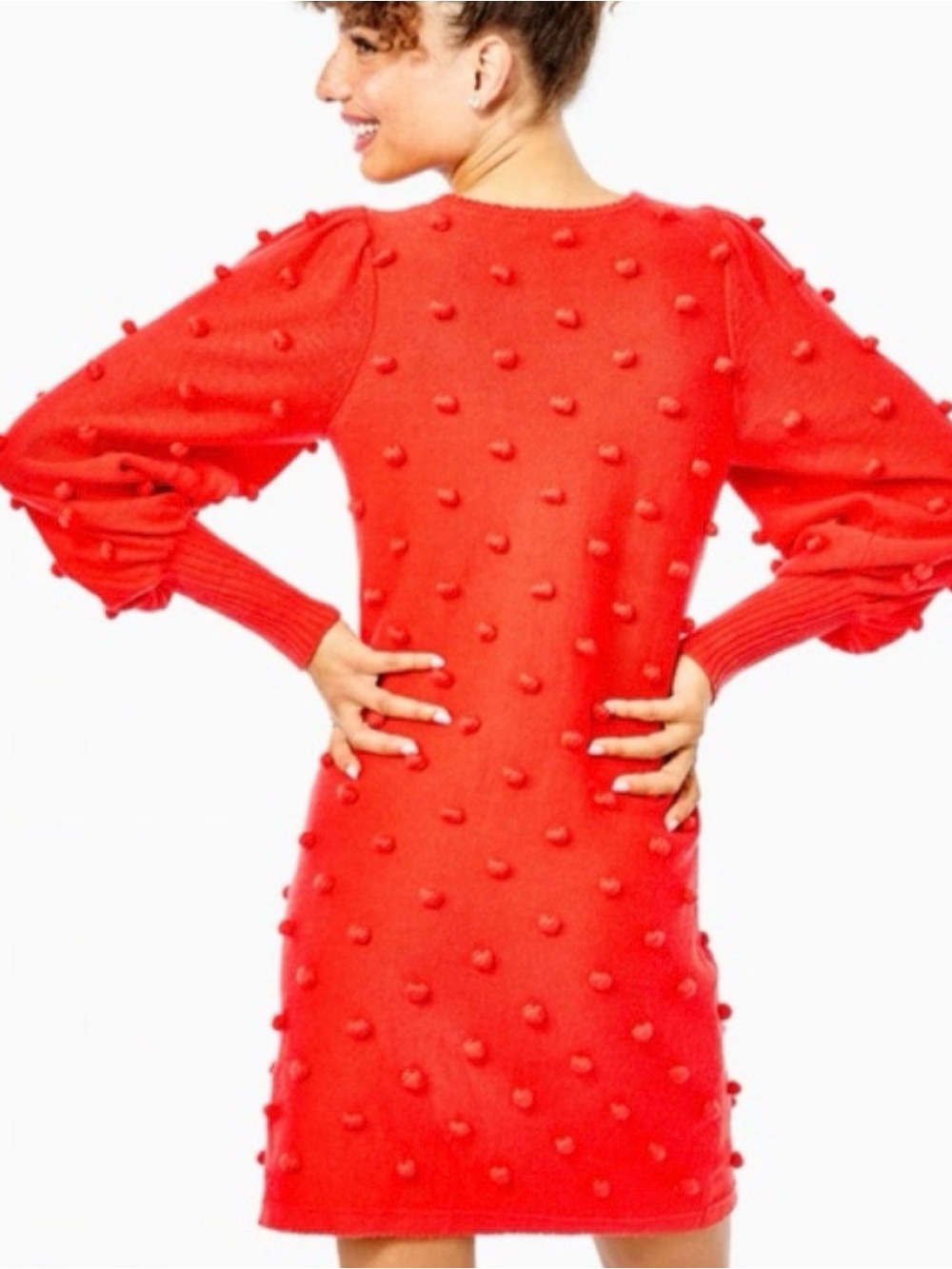 Lilly Pulitzer Red Kippa Pom-Pom Knit Sweater Dress - Picture 12 of 12